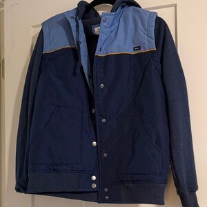 RVCA Two-Tone Blue Puffer Jacket